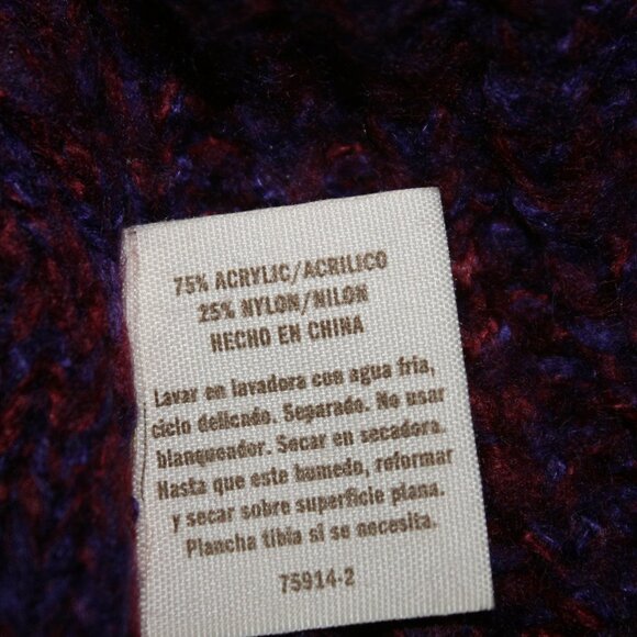 DECREE Turtleneck Sweater Tunic Oversized Collar Belted Knit Marled Purple Med - Picture 6 of 12